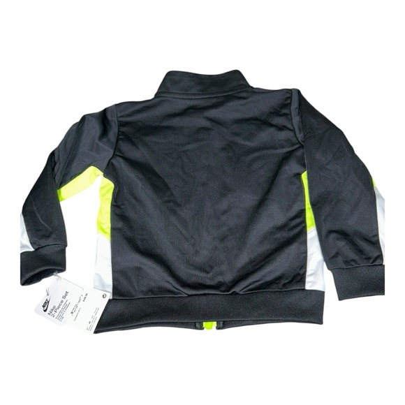 NIKE Jacket Boy's 24 months Black Neon Green Long Sleeve Full Front Zipper - Picture 2 of 3